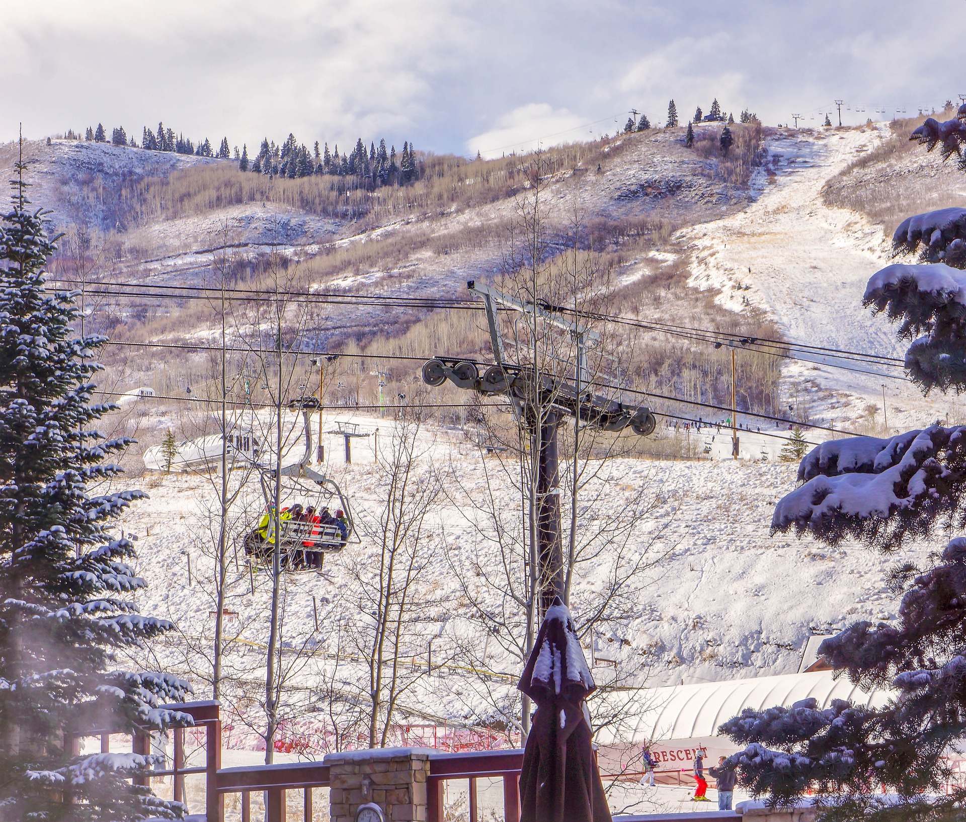 Ski lifts lead to Park City ski areas for various skill levels.